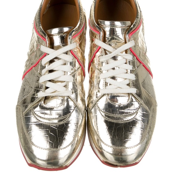 Jimmy Choo Metallic Leather Sneakers - Brand New Sz 40 - Picture 3 of 12